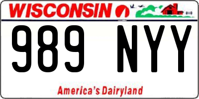 WI license plate 989NYY