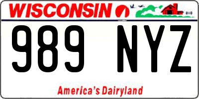 WI license plate 989NYZ