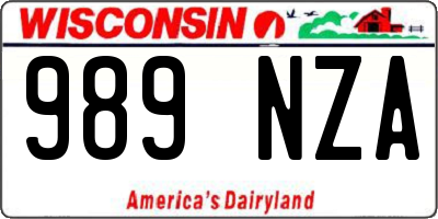 WI license plate 989NZA
