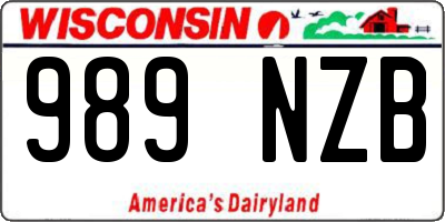 WI license plate 989NZB