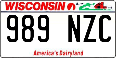WI license plate 989NZC