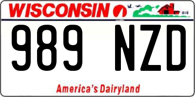 WI license plate 989NZD