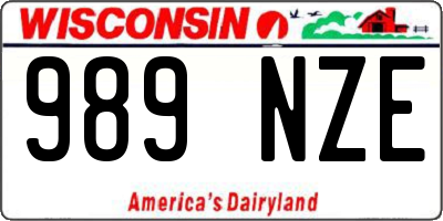 WI license plate 989NZE