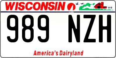 WI license plate 989NZH