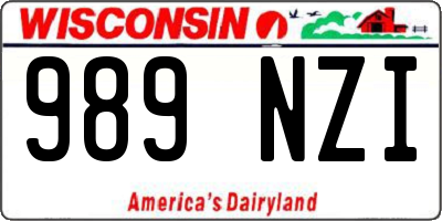 WI license plate 989NZI