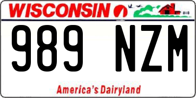 WI license plate 989NZM