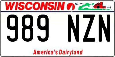 WI license plate 989NZN