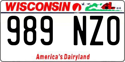 WI license plate 989NZO