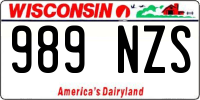 WI license plate 989NZS
