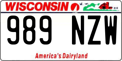 WI license plate 989NZW