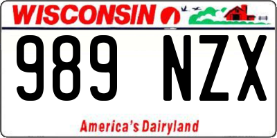 WI license plate 989NZX