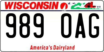 WI license plate 989OAG