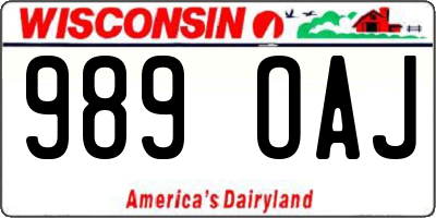 WI license plate 989OAJ
