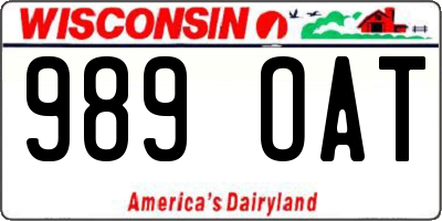WI license plate 989OAT