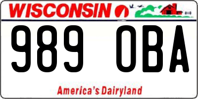 WI license plate 989OBA