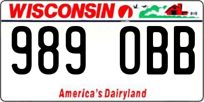 WI license plate 989OBB