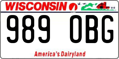 WI license plate 989OBG