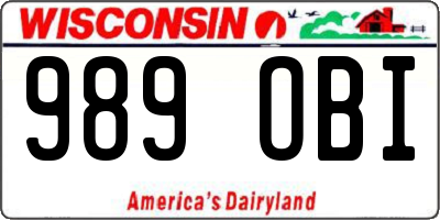WI license plate 989OBI