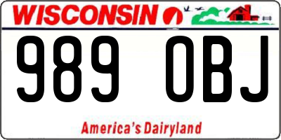 WI license plate 989OBJ