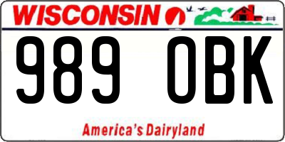 WI license plate 989OBK