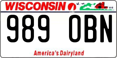 WI license plate 989OBN