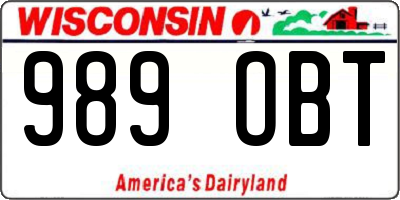 WI license plate 989OBT