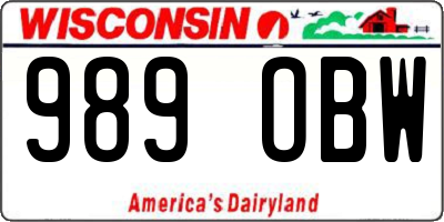 WI license plate 989OBW