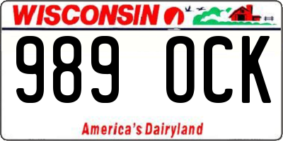 WI license plate 989OCK
