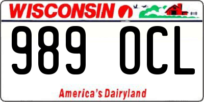 WI license plate 989OCL