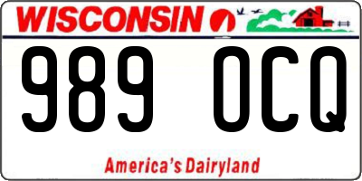 WI license plate 989OCQ