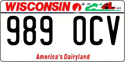 WI license plate 989OCV