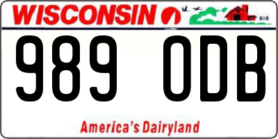 WI license plate 989ODB