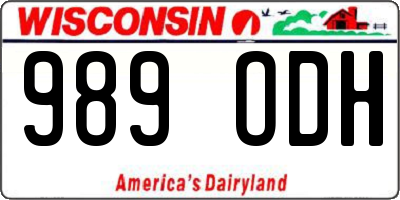 WI license plate 989ODH