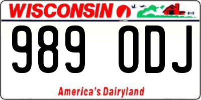 WI license plate 989ODJ