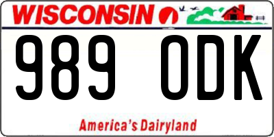 WI license plate 989ODK