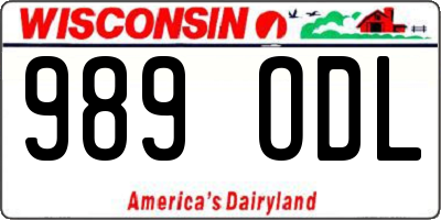 WI license plate 989ODL