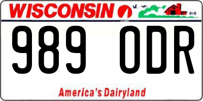 WI license plate 989ODR