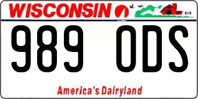 WI license plate 989ODS