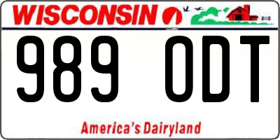 WI license plate 989ODT
