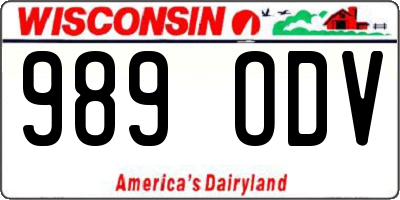 WI license plate 989ODV