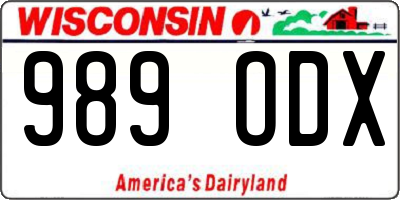 WI license plate 989ODX