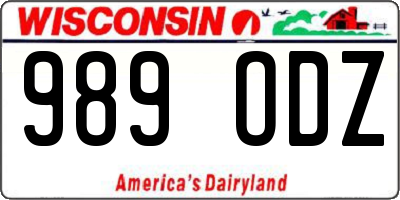 WI license plate 989ODZ