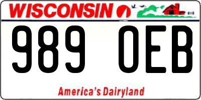 WI license plate 989OEB