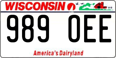 WI license plate 989OEE
