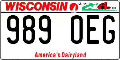 WI license plate 989OEG