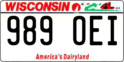 WI license plate 989OEI
