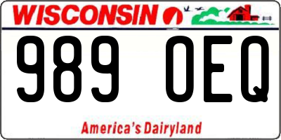 WI license plate 989OEQ