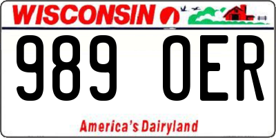WI license plate 989OER