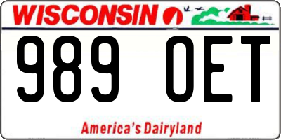 WI license plate 989OET