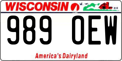 WI license plate 989OEW
